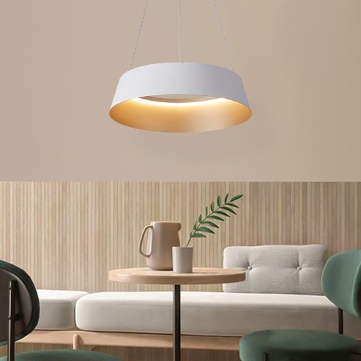 [IB5636-850ROP-WG] iBruzzi Suspended Lustre Sandy White / Champagne Gold 50W