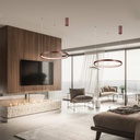 iBruzzi Suspended Lustre Cassaro Brushed Brown Coffee 80W