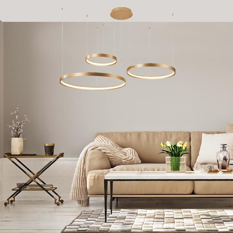 iBruzzi Pendant Light Cassaro Brushed Gold 130W 