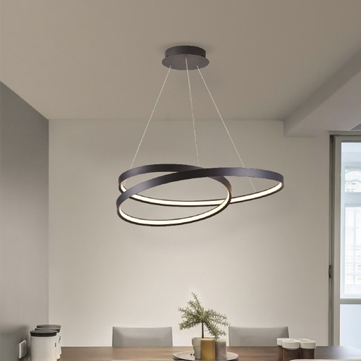 [IB5678-860ROP-BK] iBruzzi Suspended chandelier Fanna Sandy Black 60W 