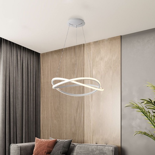 [IB5651-840ROP-WH] iBruzzi Pendant Light Lago Sandy White 40W 